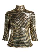 Dolce & Gabbana Sequin Zebra-pattern High-neck Top
