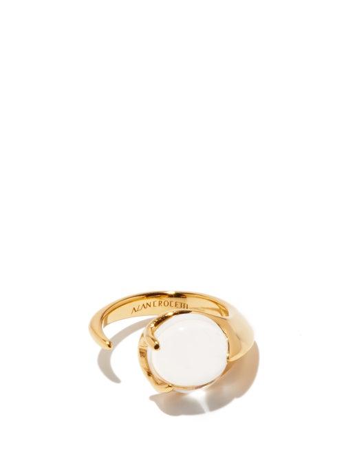 Matchesfashion.com Alan Crocetti - Climax Crystal & Gold-vermeil Ring - Mens - Gold