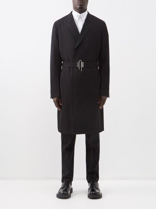 Givenchy - U-lock Belted Wool-twill Wrap Coat - Mens - Black