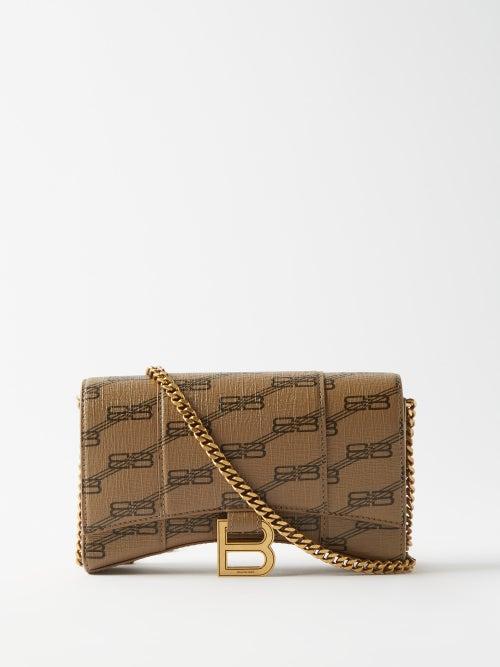 Balenciaga - Hourglass Logo-print Canvas Cross-body Bag - Womens - Beige Multi
