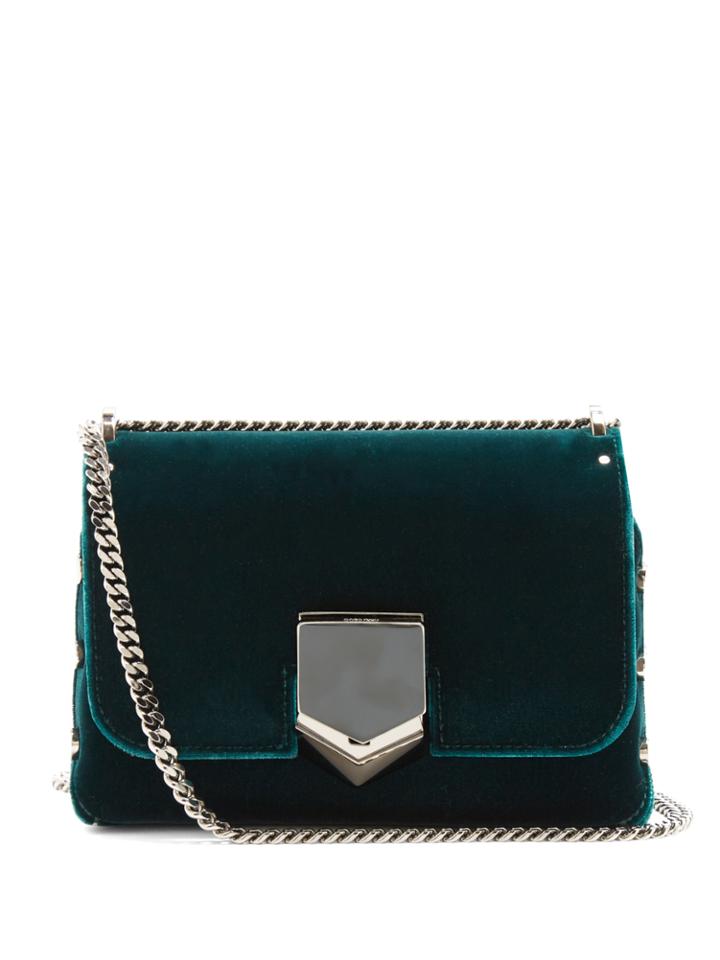 Jimmy Choo Lockett Petite Velvet Shoulder Bag