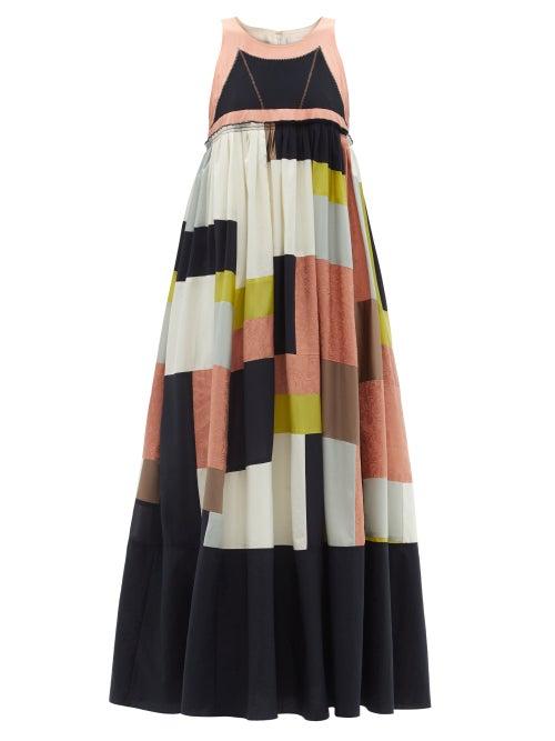 Matchesfashion.com Ssone - Lottie Upcycled Patchwork Maxi Dress - Womens - Multi