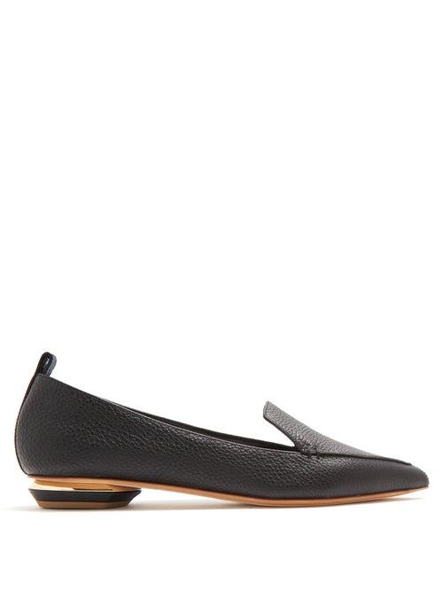 Matchesfashion.com Nicholas Kirkwood - Beya Point-toe Grained-leather Loafers - Womens - Black