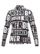 Matchesfashion.com Bogner - Beline Logo Print Quarter Zip Thermal Top - Womens - Black White
