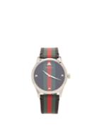 Gucci G-timeless Web Leather Watch