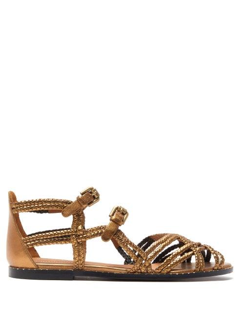 Matchesfashion.com See By Chlo - Braided Leather Sandals - Womens - Bronze