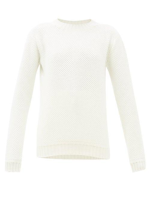 Matchesfashion.com Johnston's Of Elgin - Honeycomb Brioche-knit Cashmere Sweater - Womens - Cream