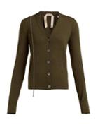 Matchesfashion.com No. 21 - Crystal Embellished Wool Blend Cardigan - Womens - Green