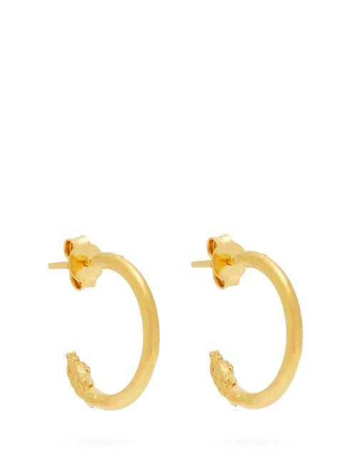 Matchesfashion.com Alighieri - Il Leone Small Gold Plated Hoop Earrings - Womens - Gold