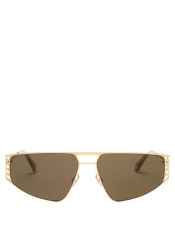 Matchesfashion.com Mykita - Cutout Stainless-steel Sunglasses - Mens - Gold