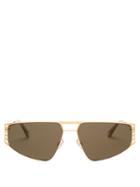 Matchesfashion.com Mykita - Cutout Stainless-steel Sunglasses - Mens - Gold