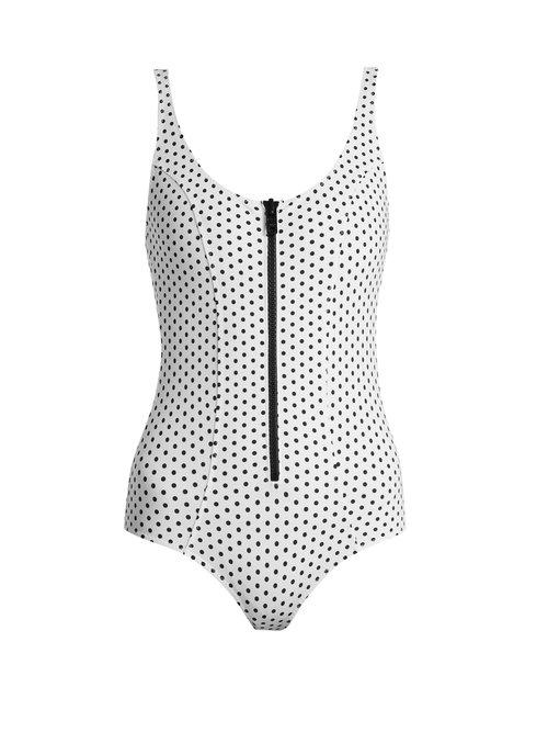Matchesfashion.com Lisa Marie Fernandez - Jasmine Bonded Swimsuit - Womens - White Multi