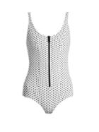 Matchesfashion.com Lisa Marie Fernandez - Jasmine Bonded Swimsuit - Womens - White Multi