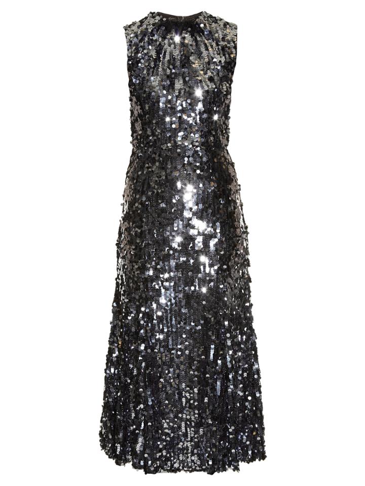 Dolce & Gabbana Sequin-embellished Fluted Midi Dress