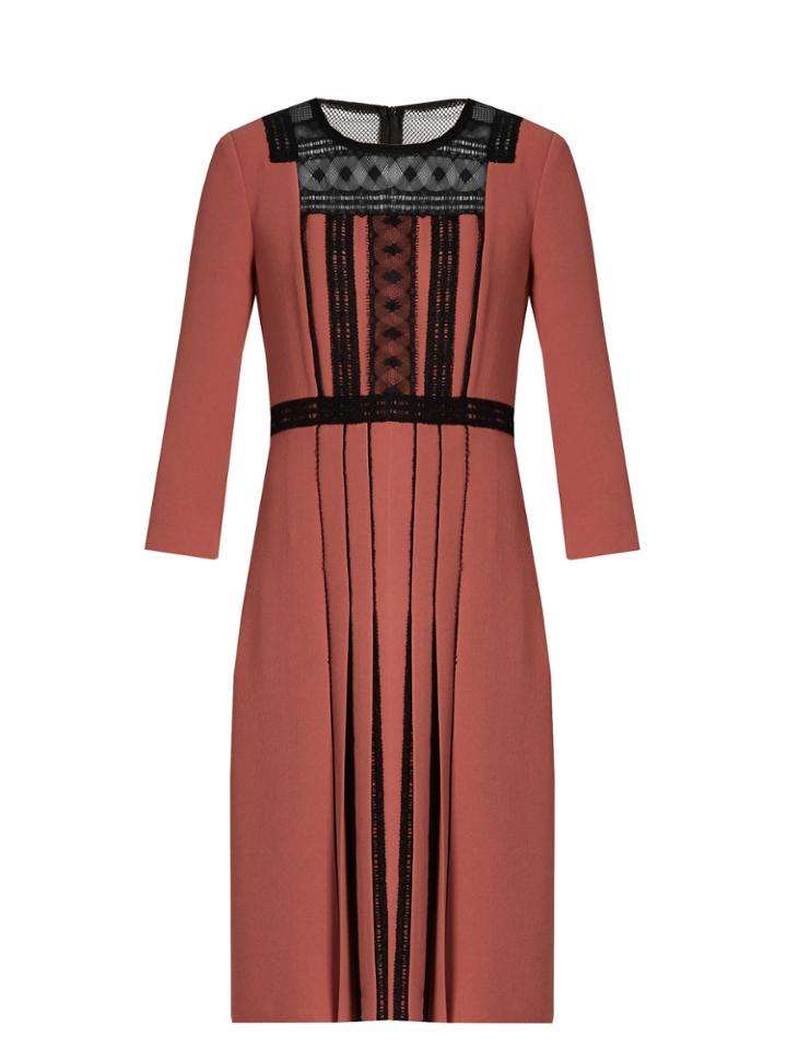Bottega Veneta Lace-insert Crepe Dress