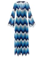 Matchesfashion.com Mary Katrantzou - Rolling In The Deep Wave-crochet Dress - Womens - Blue Multi