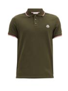 Matchesfashion.com Moncler - Logo-patch Cotton-piqu Polo Shirt - Mens - Khaki