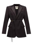 Matchesfashion.com Bottega Veneta - Oversized Grain De Poudre Tuxedo Jacket - Womens - Black