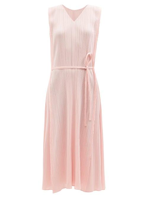 Pleats Please Issey Miyake - Technical-pleated A-line Dress - Womens - Light Pink