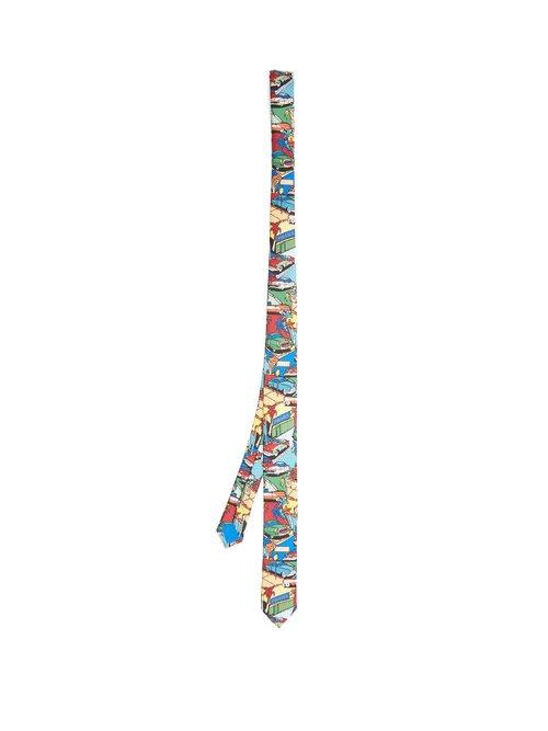 Matchesfashion.com Prada - Cartoon Print Silk Tie - Mens - Multi