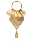 Matchesfashion.com The Vampire's Wife - Tassel Embellished Woven Clutch - Womens - Gold