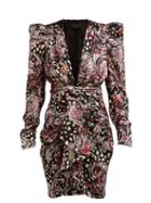 Matchesfashion.com Dundas - Lily Print Velvet Devor Mini Dress - Womens - Black Multi