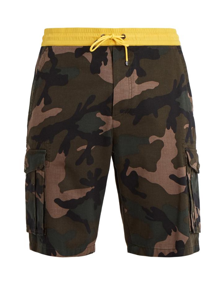Valentino Camouflage-print Cotton Shorts