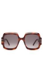 Ladies Accessories Dior - Diorsignature Oversized Square Acetate Sunglasses - Womens - Tortoiseshell
