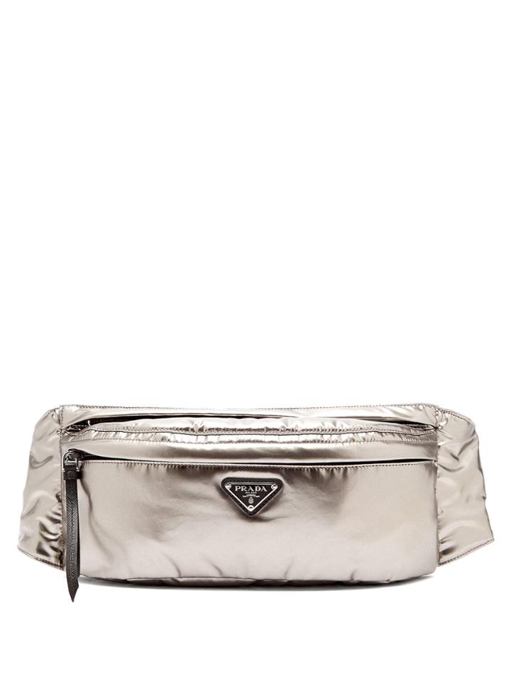 Prada Metallic Double-zip Belt Bag