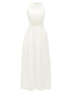 Matchesfashion.com Sir - Alena Open-back Linen Midi Dress - Womens - Ivory