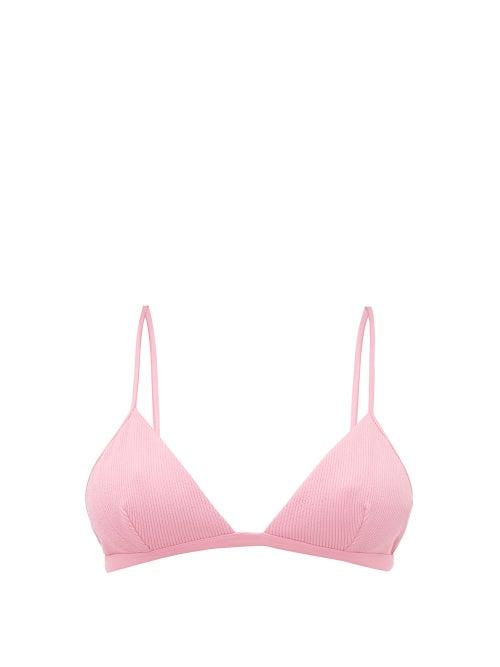 Matchesfashion.com Ganni - Triangle Bikini Top - Womens - Pink
