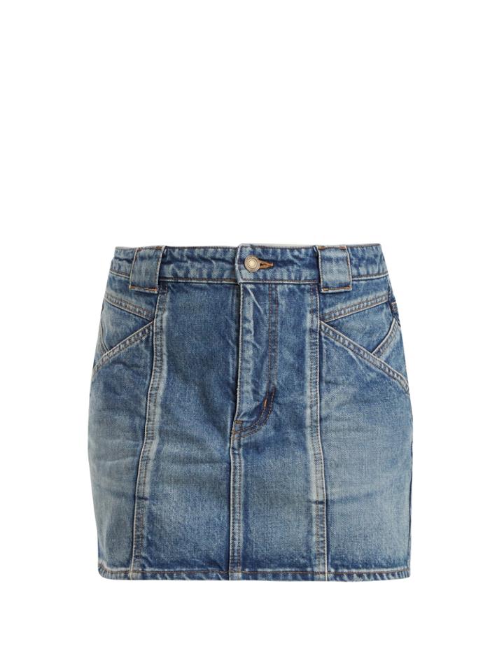 Saint Laurent Multi-seam Denim Skirt