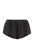 Asceno - Venice Sandwashed-silk Pyjama Shorts - Womens - Black