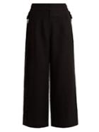 Loewe High-rise Wide-leg Cropped Linen Trousers
