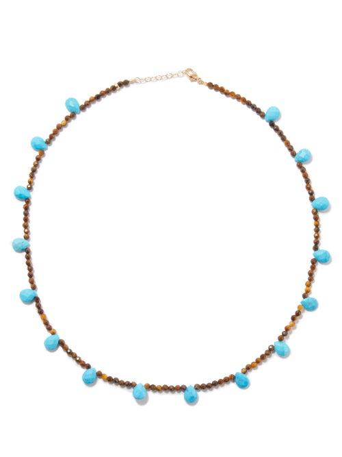 Jia Jia - Turquoise, Tiger's Eye & 14kt Gold Necklace - Womens - Multi
