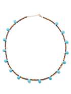 Jia Jia - Turquoise, Tiger's Eye & 14kt Gold Necklace - Womens - Multi