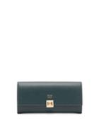 Matchesfashion.com Fendi - Stud Clasp Continental Leather Wallet - Womens - Dark Green