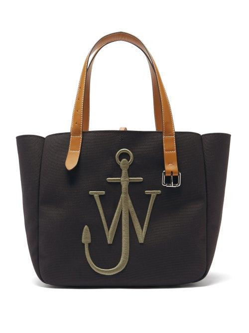 Matchesfashion.com Jw Anderson - Anchor-embroidery Canvas Tote Bag - Womens - Khaki Multi