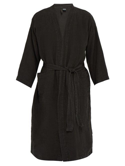 Matchesfashion.com Once Milano - Tie Waist Linen Robe - Mens - Dark Grey