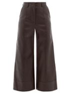 Matchesfashion.com Dodo Bar Or - Magen Leather Wide Leg Trousers - Womens - Black