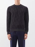 Fendi - Ff-jacquard Wool-blend Sweater - Mens - Grey Black