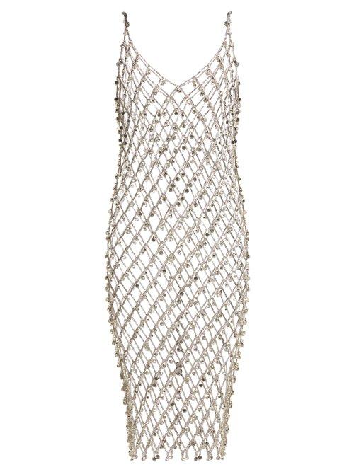 Matchesfashion.com Paco Rabanne - Crystal Embellished Chain Dress - Womens - Silver