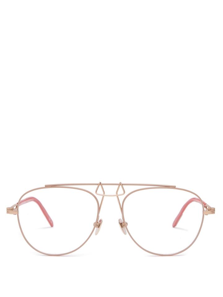 Calvin Klein 205w39nyc Square-aviator Frame Metal Glasses