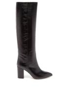 Paris Texas - Knee-high Lizard-effect Leather Boots - Womens - Black