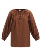 Matchesfashion.com Max Mara Beachwear - Farea Blouse - Womens - Brown