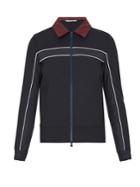 Valentino Contrast-collar Wool And Mohair-blend Jacket