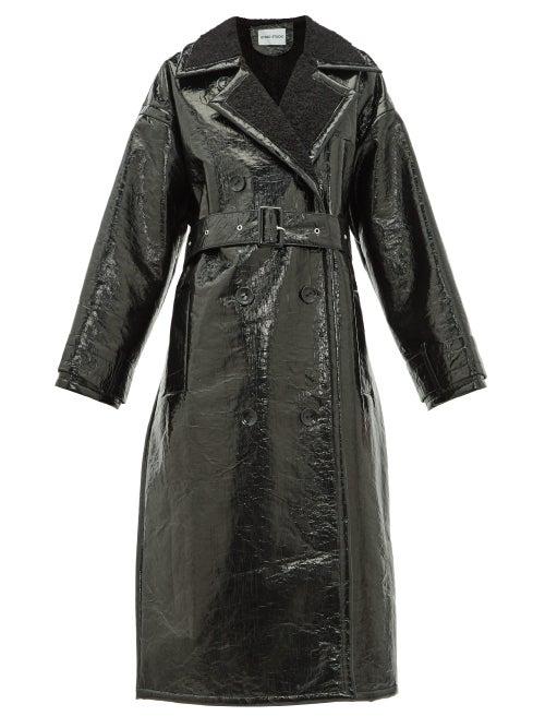 Matchesfashion.com Stand Studio - Marissa Faux Shearling Trench Coat - Womens - Black