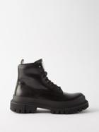 Dolce & Gabbana - Dark Side Leather Lace-up Boots - Mens - Black