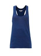 Matchesfashion.com Isabel Marant Toile - Avien Striped Scoop-neck Cotton-linen Tank Top - Womens - Blue