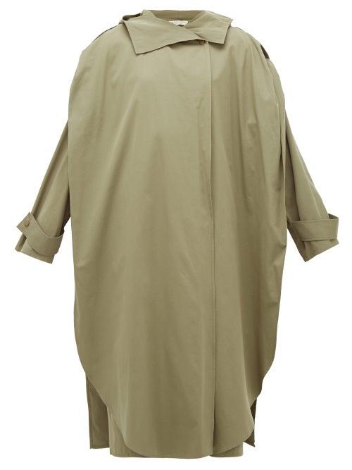 Matchesfashion.com Bottega Veneta - Oversized Wrap Cotton-blend Trench Coat - Womens - Khaki
